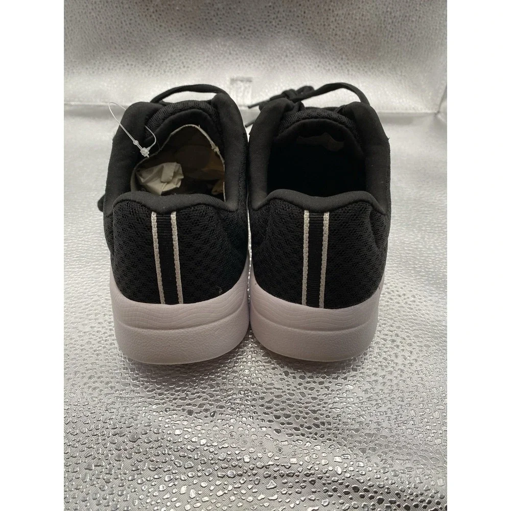 Athletic Works Boys Sneaker Black‎ White Striped Mesh Lace Up Lightweight Size 4